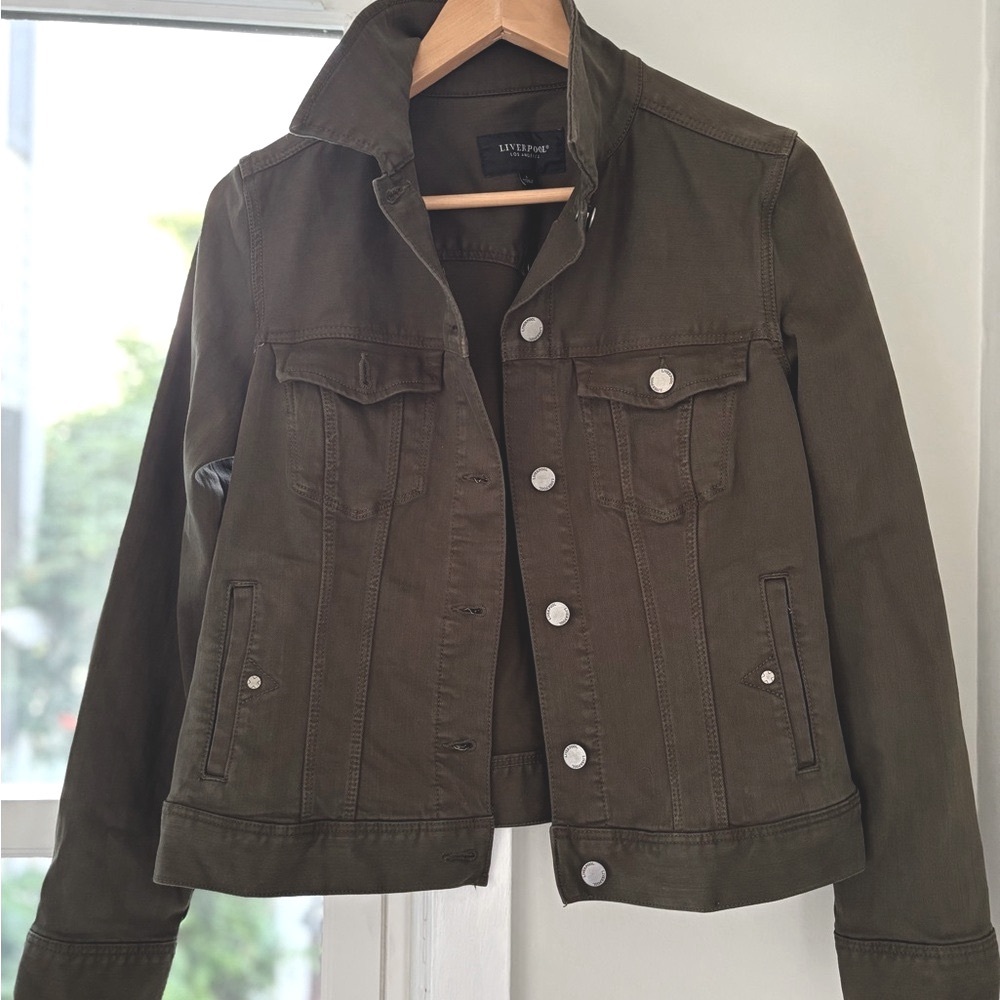 Liverpool Dark Olive Jean Jacket - Comfortable - Never Worn - Size Small